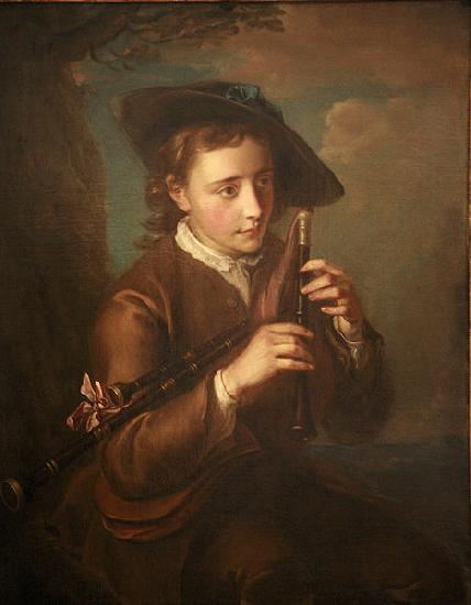 Philippe Mercier Bagpipe player oil painting picture